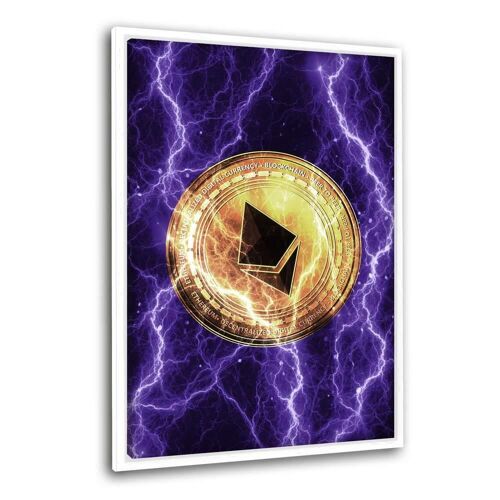 Electrified Ethereum - purple - Leinwandbild mit Schattenfuge