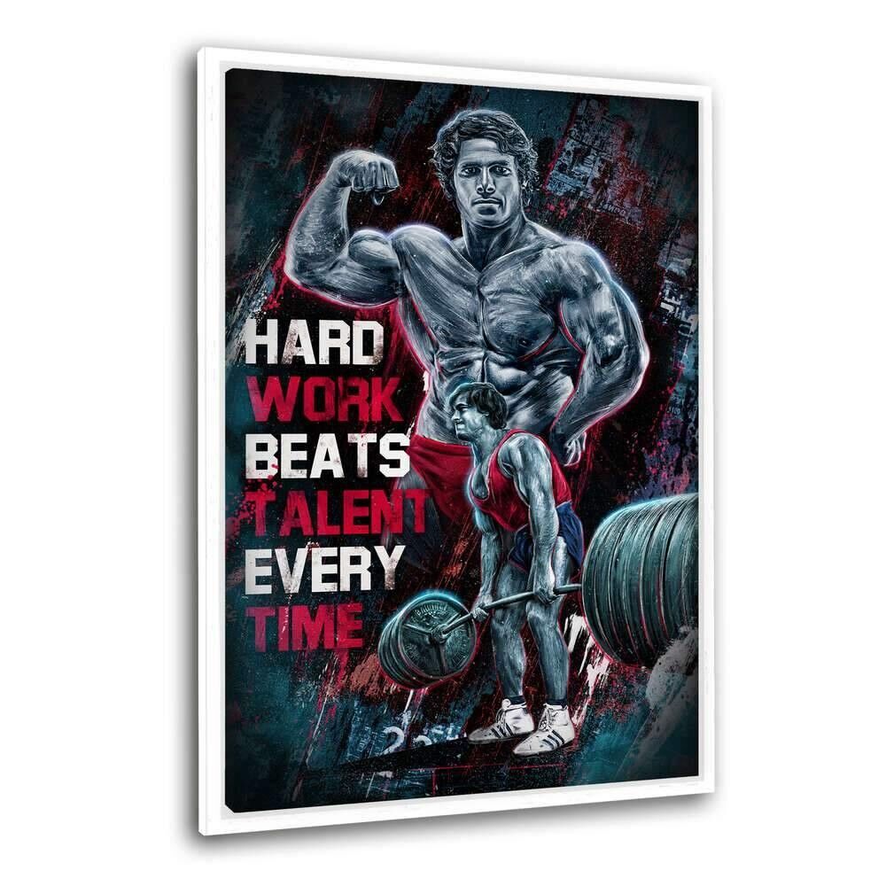 IL DURO LAVORO BATTE IL TALENTO - quadro su tela con cornice