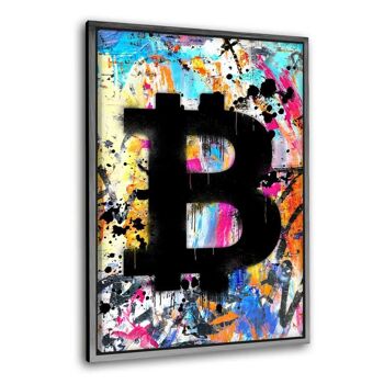 Graffiti Bitcoin - tableau sur toile avec cadre 11