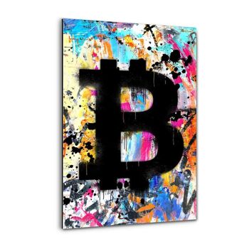 Graffiti Bitcoin - tableau sur toile avec cadre 26