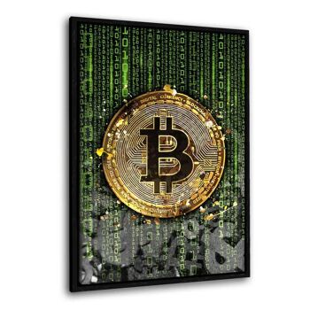 Bitcoin binaire - image sur toile avec cadre 22