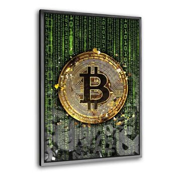 Bitcoin binaire - image sur toile avec cadre 12