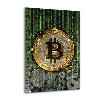 Bitcoin binaire - image sur toile avec cadre 27