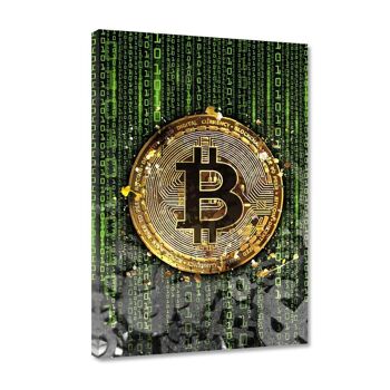 Bitcoin binaire - image sur toile avec cadre 15