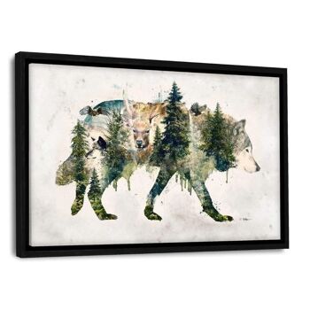 Wolf World - tableau sur toile avec espace d'ombre 21