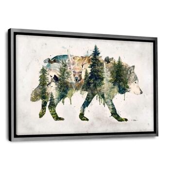 Wolf World - tableau sur toile avec espace d'ombre 11