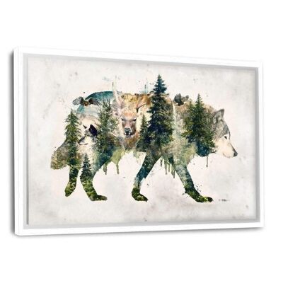 Wolf World - Leinwandbild mit Schattenfuge