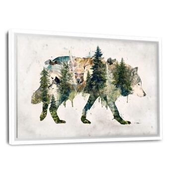Wolf World - tableau sur toile avec espace d'ombre 1