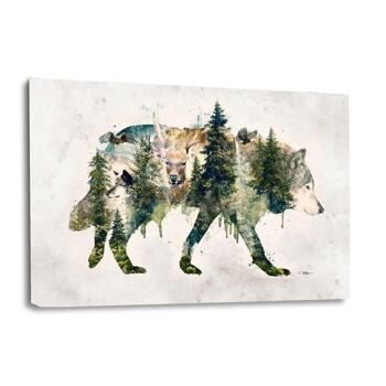 Wolf World - tableau sur toile avec espace d'ombre 4