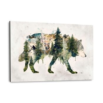 Wolf World - tableau sur toile avec espace d'ombre 6