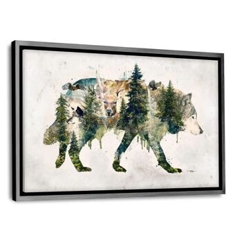 Wolf World - tableau sur toile avec espace d'ombre 8