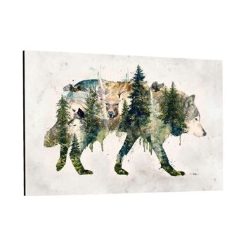 Wolf World - tableau sur toile avec espace d'ombre 25