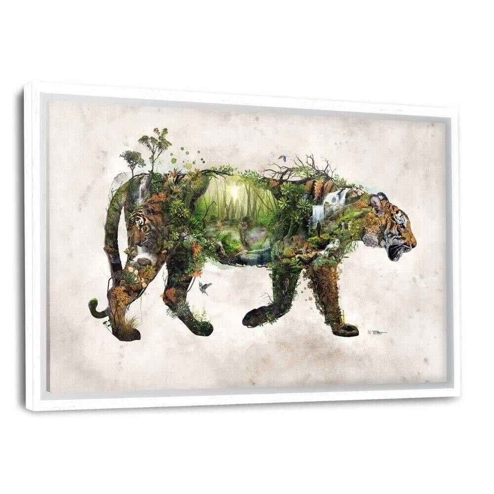 Tiger World - tableau sur toile avec espace d'ombre