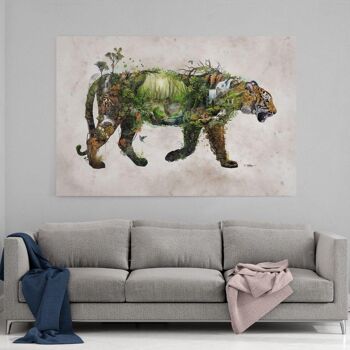 Tiger World - tableau sur toile avec espace d'ombre 23