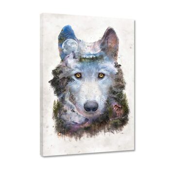 Loup surréaliste - Toile avec espace d'ombre 14