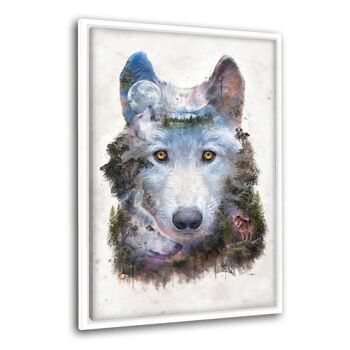 Loup surréaliste - Toile avec espace d'ombre 18
