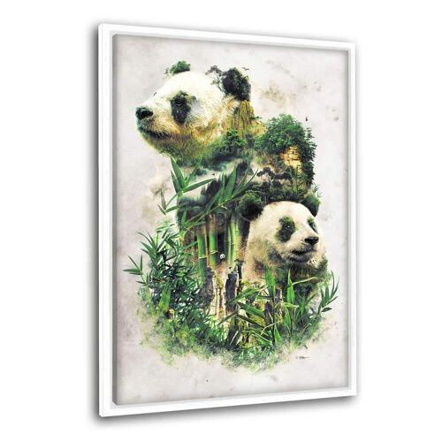 Surreal Pandas - Leinwandbild mit Schattenfuge