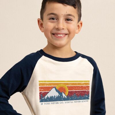 Camiseta Cato l/s con estampado de pista de esquí en la parte delantera