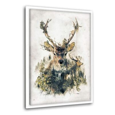 Surreal Deer - Leinwandbild mit Schattenfuge