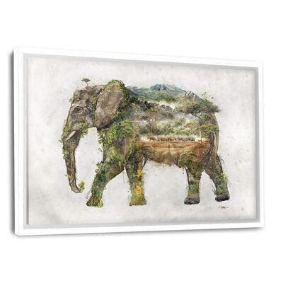 Elephant World - toile avec espace d'ombre