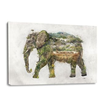 Elephant World - toile avec espace d'ombre 24