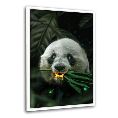 Goldener Panda - Leinwandbild mit Schattenfuge