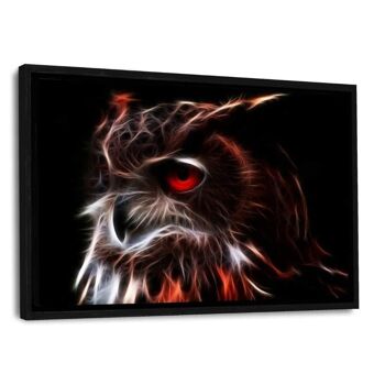 Glowing Owl - tableau sur toile avec espace d'ombre 20
