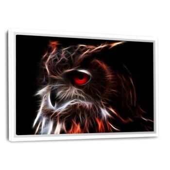 Glowing Owl - tableau sur toile avec espace d'ombre 1