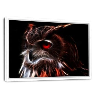 Glowing Owl - Leinwandbild mit Schattenfuge