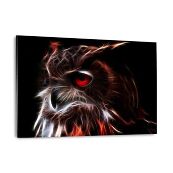 Glowing Owl - tableau sur toile avec espace d'ombre 25