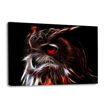 Glowing Owl - tableau sur toile avec espace d'ombre 23
