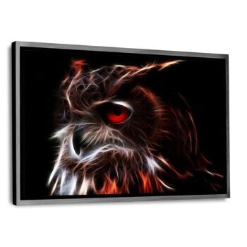 Glowing Owl - tableau sur toile avec espace d'ombre 7