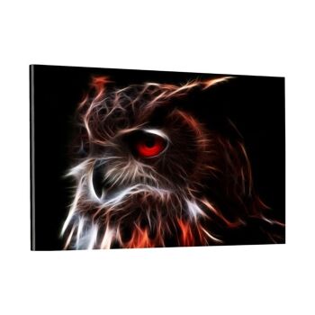 Glowing Owl - tableau sur toile avec espace d'ombre 14