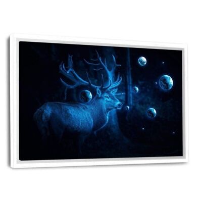 Deer Cosmos - Leinwandbild mit Schattenfuge