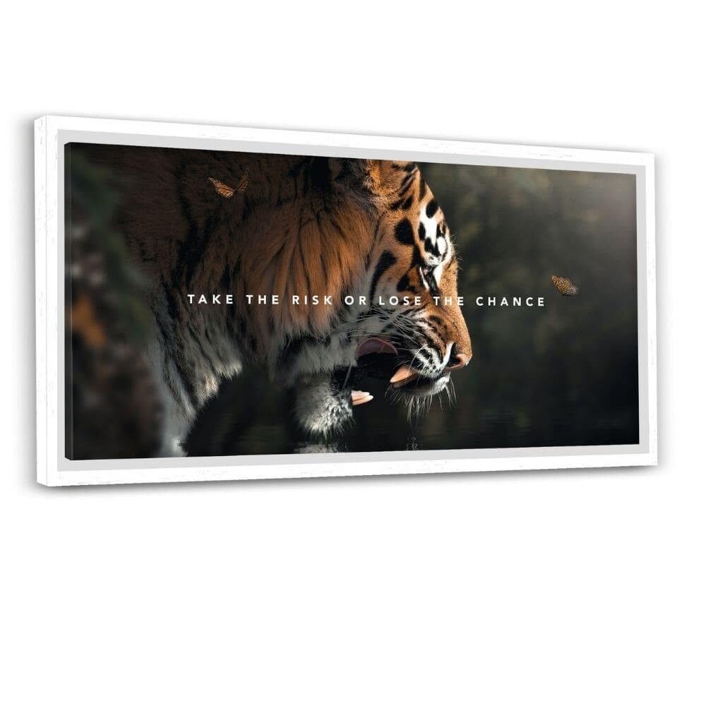 Take The Risk - Leinwandbild mit Schattenfuge