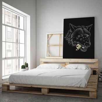 Money Wolf - tableau sur toile avec espace d'ombre 12