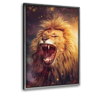 Lion Power - tableau sur toile avec espace d'ombre 11