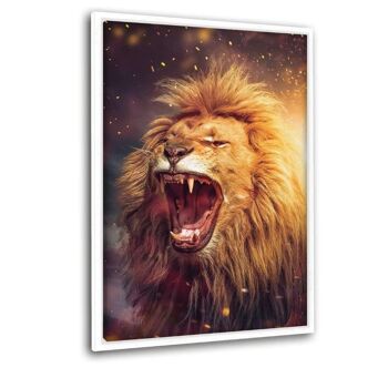Lion Power - tableau sur toile avec espace d'ombre 1