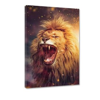 Lion Power - tableau sur toile avec espace d'ombre 14