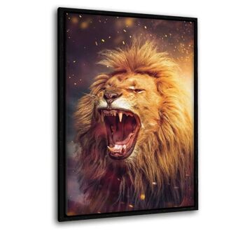 Lion Power - tableau sur toile avec espace d'ombre 17