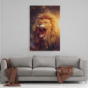 Lion Power - tableau sur toile avec espace d'ombre 13