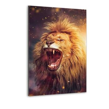 Lion Power - tableau sur toile avec espace d'ombre 26