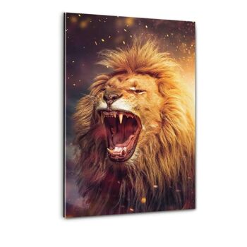 Lion Power - tableau sur toile avec espace d'ombre 25