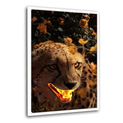 Goldener Gepard - Leinwandbild mit Schattenfuge