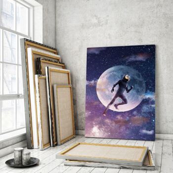 To the Moon - tableau sur toile avec espace d'ombre 3