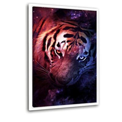 Lighted Tiger - Leinwandbild mit Schattenfuge