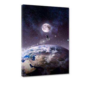 Fly to the Moon - tableau sur toile avec espace d'ombre 14