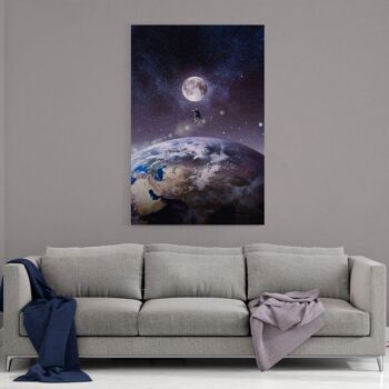 Fly to the Moon - tableau sur toile avec espace d'ombre 22