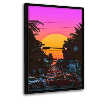 Vaporwave Sunset - impression sur toile avec espace d'ombre 21
