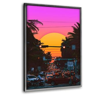 Vaporwave Sunset - impression sur toile avec espace d'ombre 11